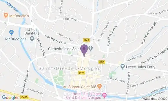 Localisation LCL Agence de Saint Die des Vosges