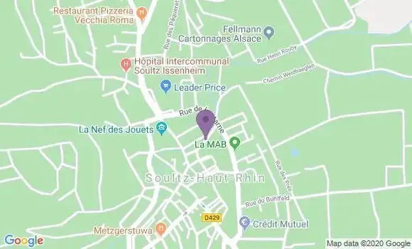 Localisation Banque Postale Agence de Soultz Haut Rhin