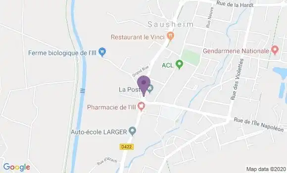 Localisation Banque Postale Agence de Sausheim