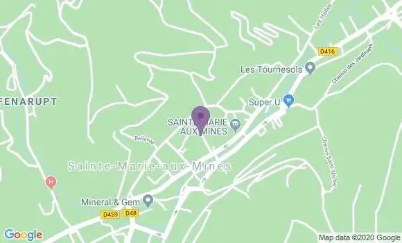 Localisation Banque Postale Agence de Sainte Marie aux Mines