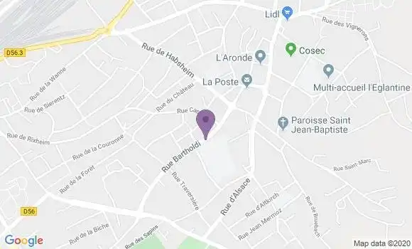 Localisation Banque Postale Agence de Riedisheim