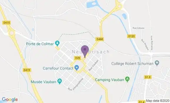 Localisation Banque Postale Agence de Neuf Brisach
