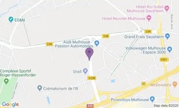 Localisation Banque Postale Agence de Mulhouse Henner