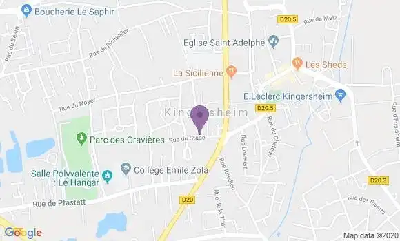 Localisation Banque Postale Agence de Kingersheim