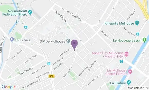 Localisation Banque Postale Agence de Mulhouse Vauban