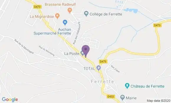 Localisation Banque Postale Agence de Ferrette