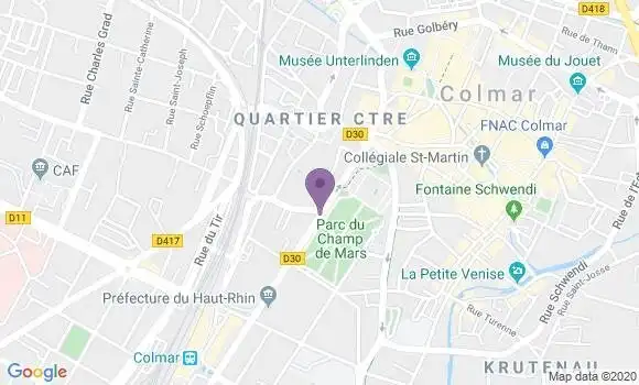 Localisation Banque Postale Agence de Colmar Champ de Mars