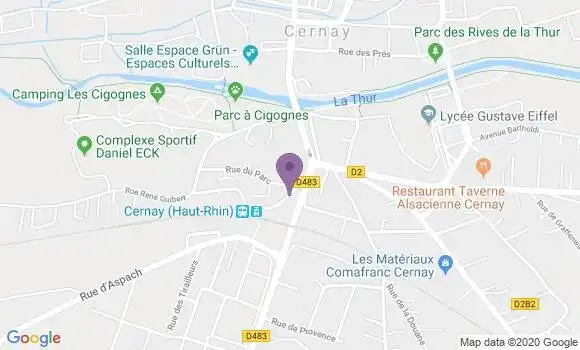 Localisation Banque Postale Agence de Cernay