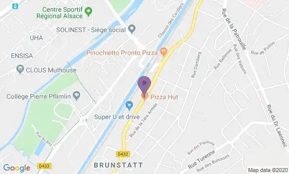 Localisation Banque Postale Agence de Brunstatt