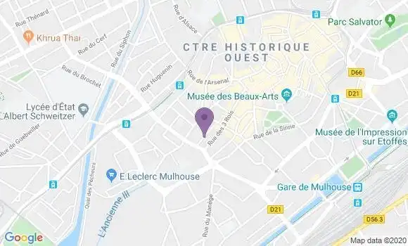 Localisation Banque Postale Agence de Mulhouse Porte du Miroir