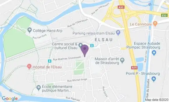 Localisation Banque Postale Agence de Strasbourg Elsau