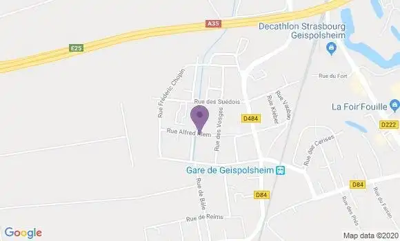 Localisation Banque Postale Agence de Geispolsheim les Coquelicots