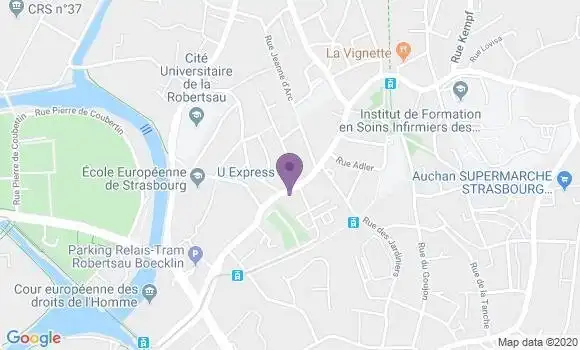 Localisation Banque Postale Agence de Strasbourg Robertsau