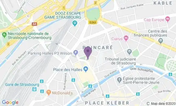 Localisation Banque Postale Agence de Strasbourg Place des Halles