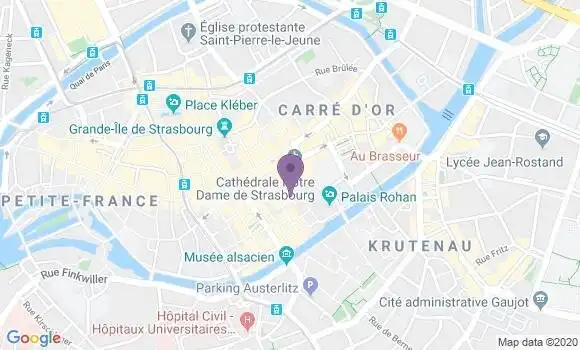 Localisation Banque Postale Agence de Strasbourg Place Cathédrale
