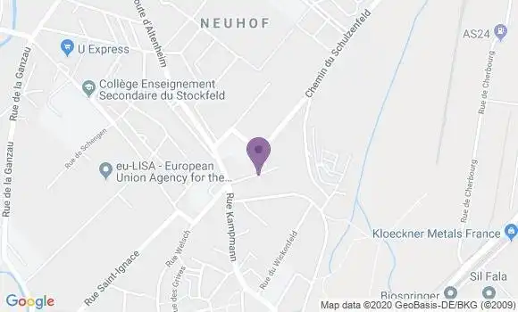 Localisation Banque Postale Agence de Strasbourg Neuhof