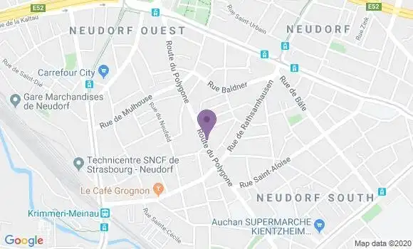 Localisation Banque Postale Agence de Strasbourg Neudorf