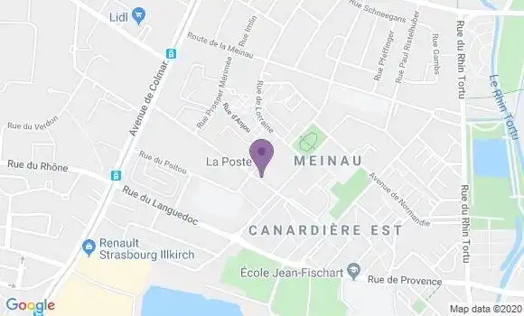 Localisation Banque Postale Agence de Strasbourg Meinau