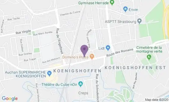 Localisation Banque Postale Agence de Strasbourg Koenigshoffen