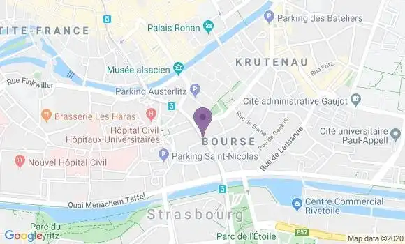 Localisation Banque Postale Agence de Strasbourg Bourse