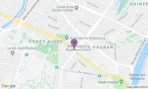 Localisation Banque Postale Agence de Strasbourg Forêt Noire