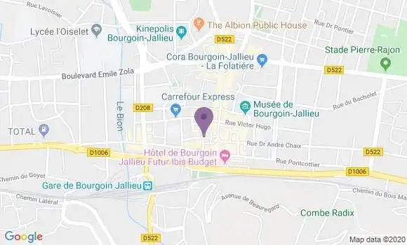Localisation LCL Agence de Bourgoin Jallieu