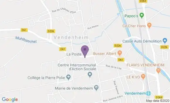 Localisation Banque Postale Agence de Vendenheim