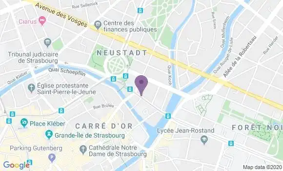 Localisation Banque Postale Agence de Strasbourg Marseillaise