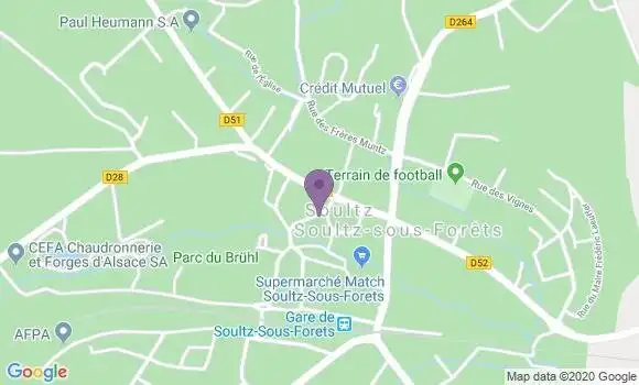 Localisation Banque Postale Agence de Soultz sous Forêts