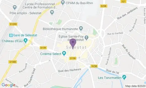 Localisation Banque Postale Agence de Sélestat