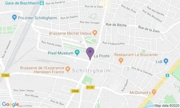 Localisation Banque Postale Agence de Schiltigheim les Brasseurs