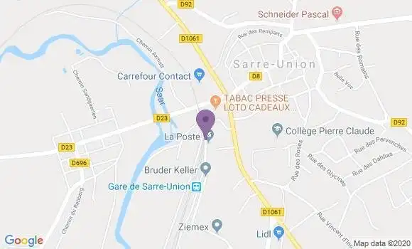Localisation Banque Postale Agence de Sarre Union