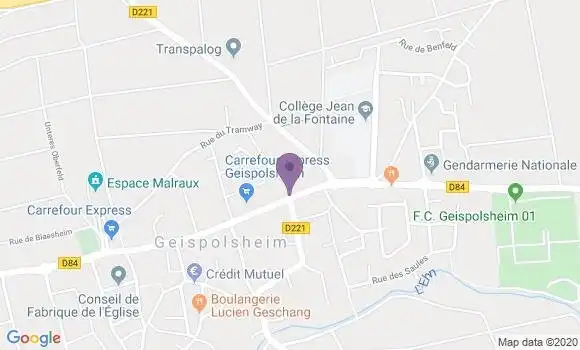 Localisation Banque Postale Agence de Geispolsheim