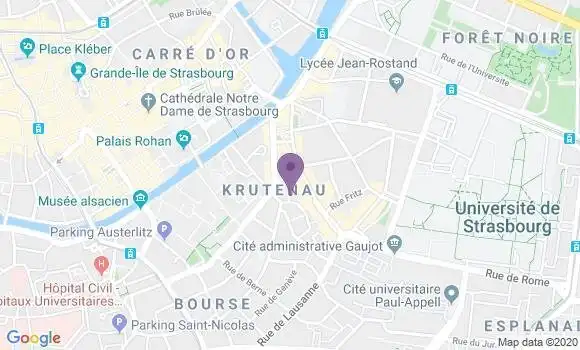 Localisation Banque Postale Agence de Strasbourg Krutenau
