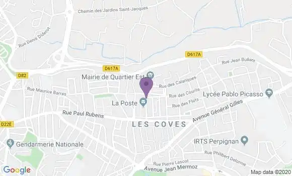 Localisation Banque Postale Agence de Perpignan Las Cobas