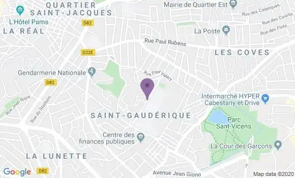 Localisation Banque Postale Agence de Perpignan Saint Gauderique