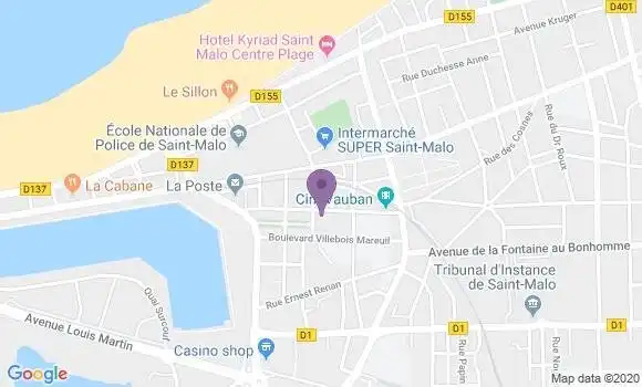 Localisation LCL Agence de Saint Malo Rocabey