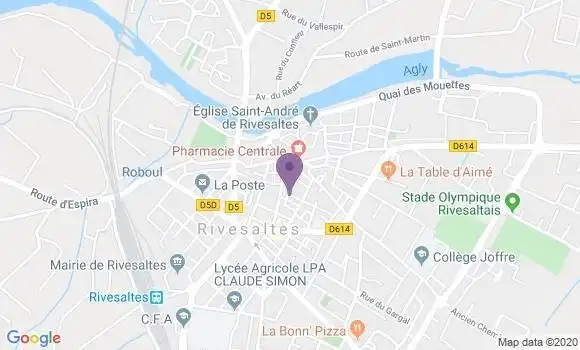 Localisation Banque Postale Agence de Salses le Château