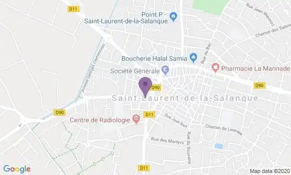 Localisation Banque Postale Agence de Saint Laurent de la Salanque