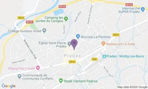 Localisation Banque Postale Agence de Prades