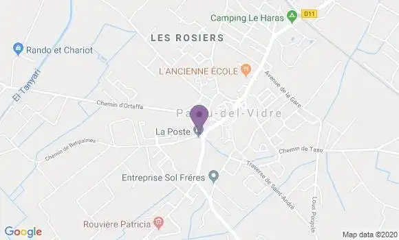 Localisation Banque Postale Agence de Palau Del Vidre