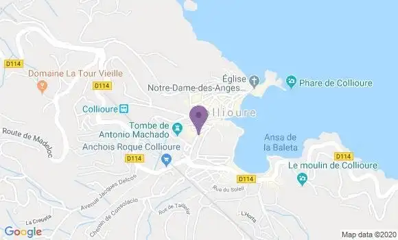Localisation Banque Postale Agence de Collioure
