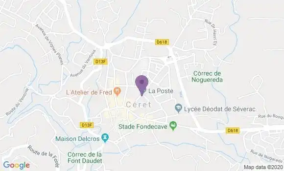 Localisation Banque Postale Agence de Céret