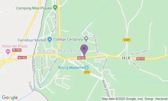 Localisation Banque Postale Agence de Bourg Madame