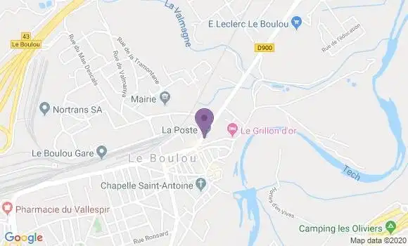 Localisation Banque Postale Agence de Le Boulou