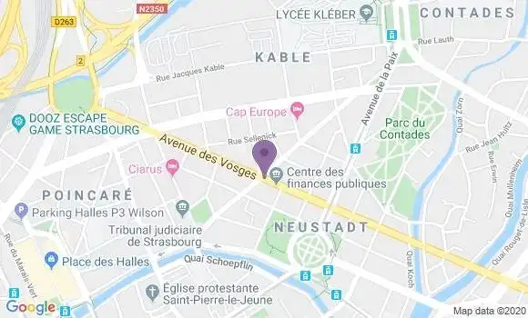 Localisation LCL Agence de Strasbourg Vosges