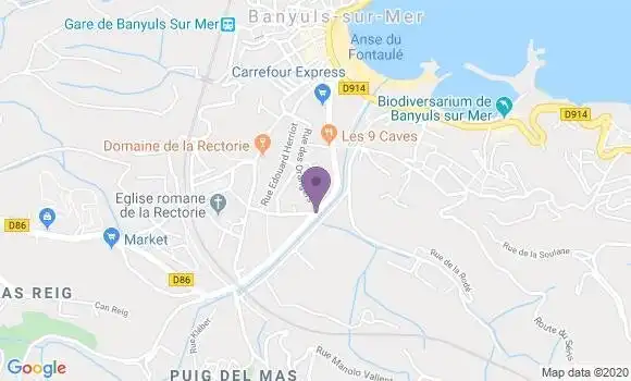 Localisation Banque Postale Agence de Banyuls sur Mer