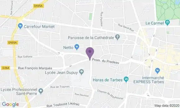 Localisation Banque Postale Agence de Tarbes Pradeau
