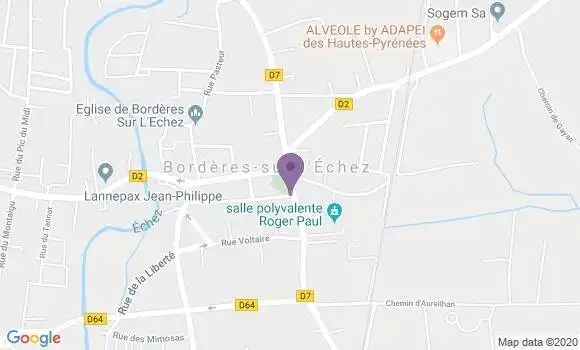 Localisation Banque Postale Agence de Bordères sur l