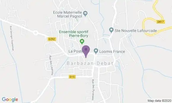 Localisation Banque Postale Agence de Barbazan Debat
